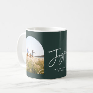 Modern elegant green typography joyful Christmas Coffee Mug