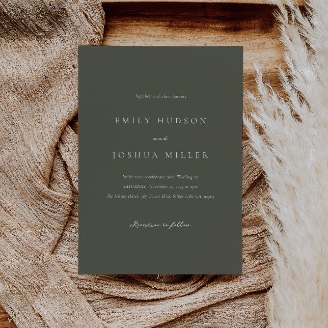Modern Elegant Green Wedding Invitation (Creator Uploaded)