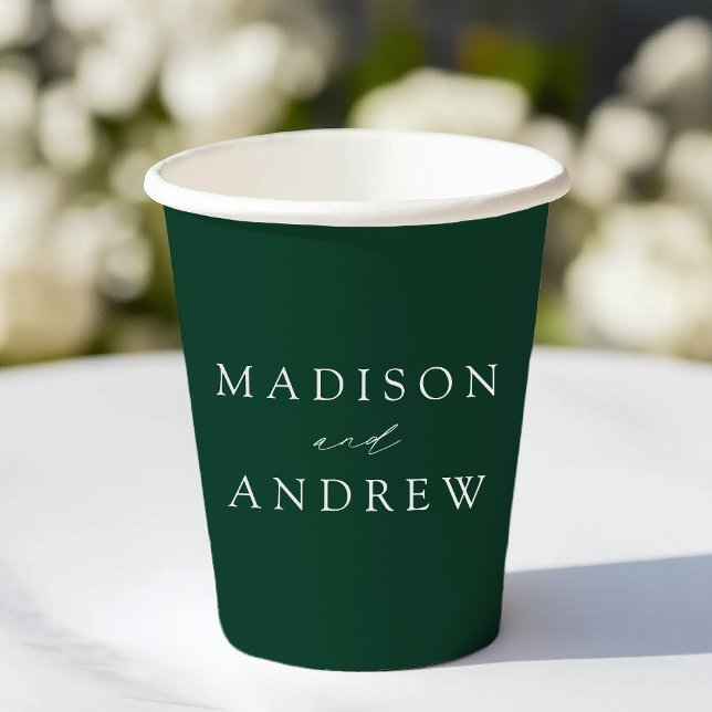Modern Elegant Green Wedding Paper Cups (Creator Uploaded)