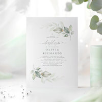 Modern Elegant Greenery Baptism