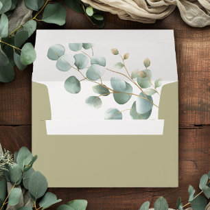 Modern Elegant Greenery Bridal Shower Envelope