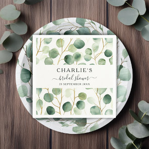 Modern Elegant Greenery Bridal Shower Napkin