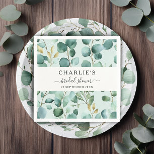 Modern Elegant Greenery Bridal Shower Napkin
