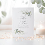 Modern Elegant Greenery Minimalist Wedding Invitation<br><div class="desc">Elegant script calligraphy and dreamy greenery wedding invitation</div>