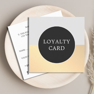 Modern Elegant Grey Faux Gold Beauty Loyalty Card