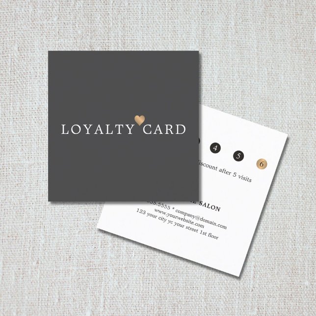 Modern Elegant Grey Faux Gold Heart Beauty Loyalty (Creator Uploaded)