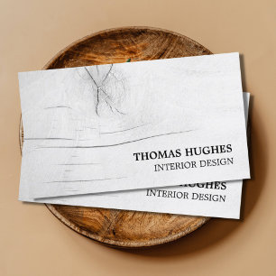 Modern Elegant Grey Faux Wood Interior Design Business Card
