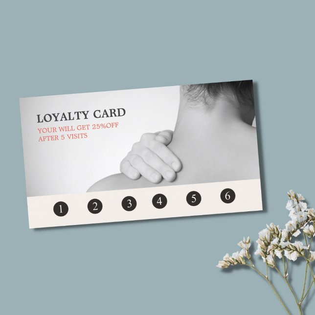Modern Elegant Grey Massage Therapist Loyalty Card (Creator Uploaded)