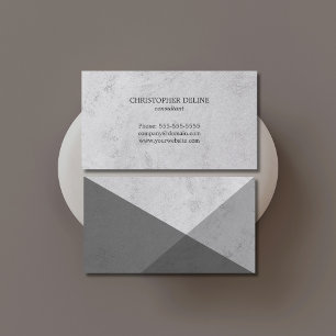 Modern Elegant Grey Stone Geometric Consultant Business Card