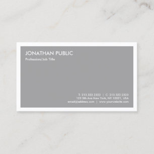Modern Elegant Grey Trendy Minimalist Template Business Card