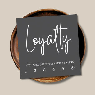 Modern Elegant Grey White Bold Loyalty Card