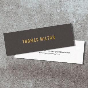 Modern Elegant Grey Yellow Consultant Networking Mini Business Card