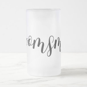 Modern Elegant Groomsman Frosted Glass Beer Mug