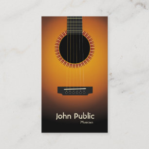 Modern Elegant Guitar Musician Business Card