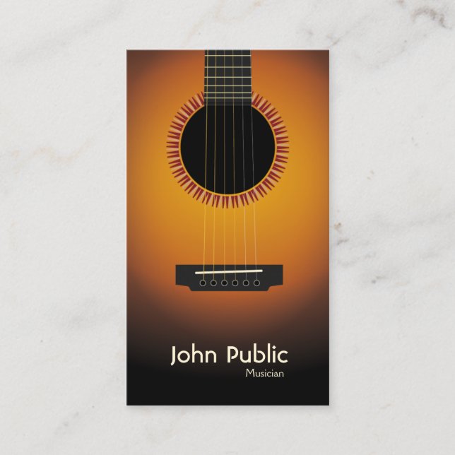 Modern Elegant Guitar Musician Business Card (Front)