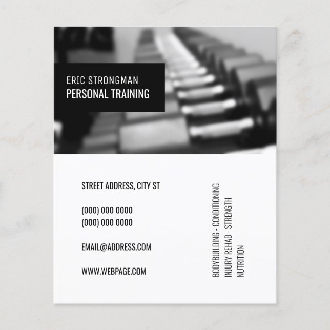 Modern elegant gym inspired cover gray tone flyer (Front)