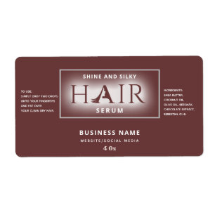 Modern elegant  hair serum label