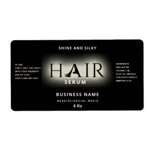 Modern elegant  hair serum label