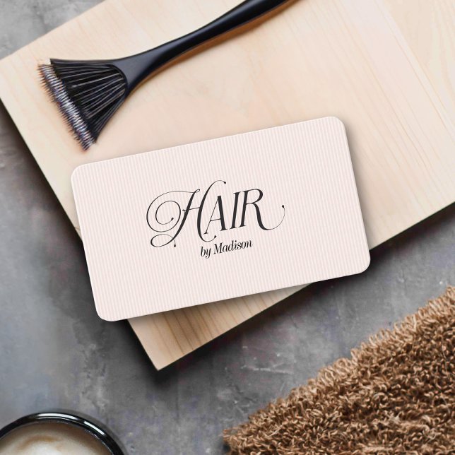 Modern Elegant Hair Stylist Feminine Blush Pink Business Card (Creator Uploaded)