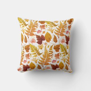 Modern elegant Halloween spring leaves & flowers Cushion