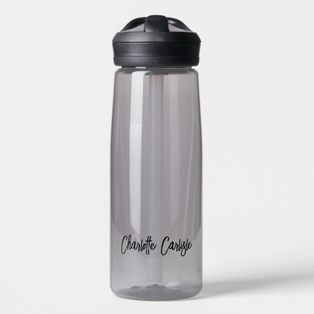 Modern Elegant Hand Lettered Script Water Bottle (Front)