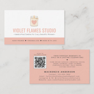 Modern Elegant Handmade Candle Maker QR Code Business Card