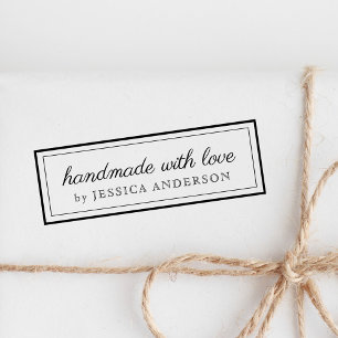 Modern Elegant Handmade with Love Product Logo Self-inking Stamp