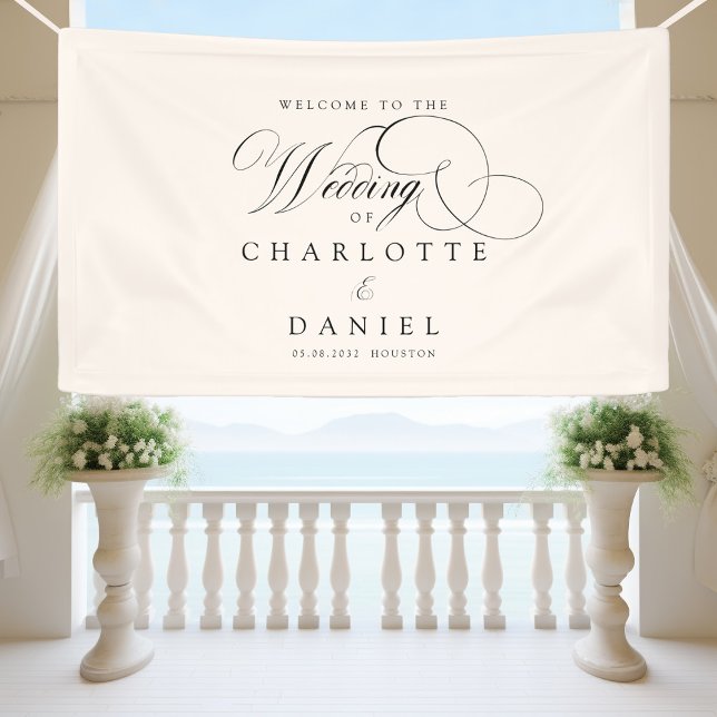 Modern, elegant, handwriting font, beige wedding banner (Modern, elegant, classic, handwriting font, beige wedding banner.)