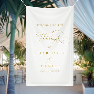 Modern, elegant, handwriting font, white wedding banner