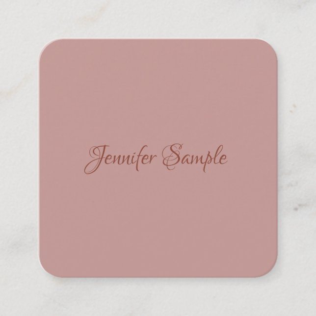 Modern Elegant Handwriting Script Luxury Rounded Square Business Card (Front)