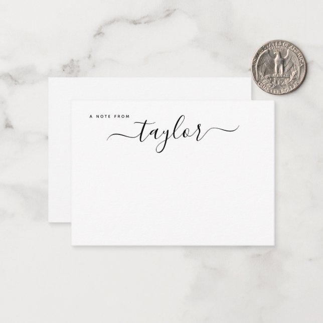 Modern Elegant Handwriting Script Name Minimalist Card (Front/Back In Situ)