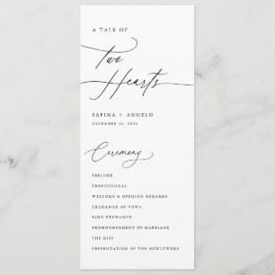 Modern Elegant Handwritten Calligraphy Wedding Programme