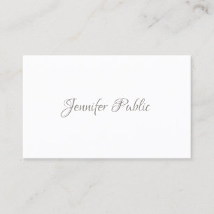 Modern Elegant Handwritten Script Minimalist Plain Business Card