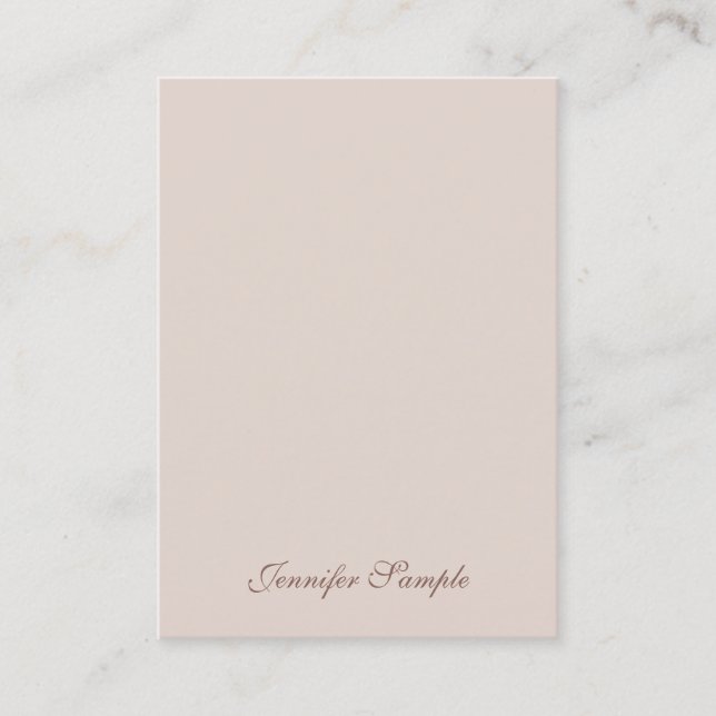 Modern Elegant Handwritten Script Minimalist Plain Business Card (Front)