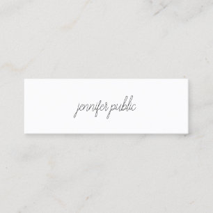 Modern Elegant Handwritten Script Simple Template Mini Business Card