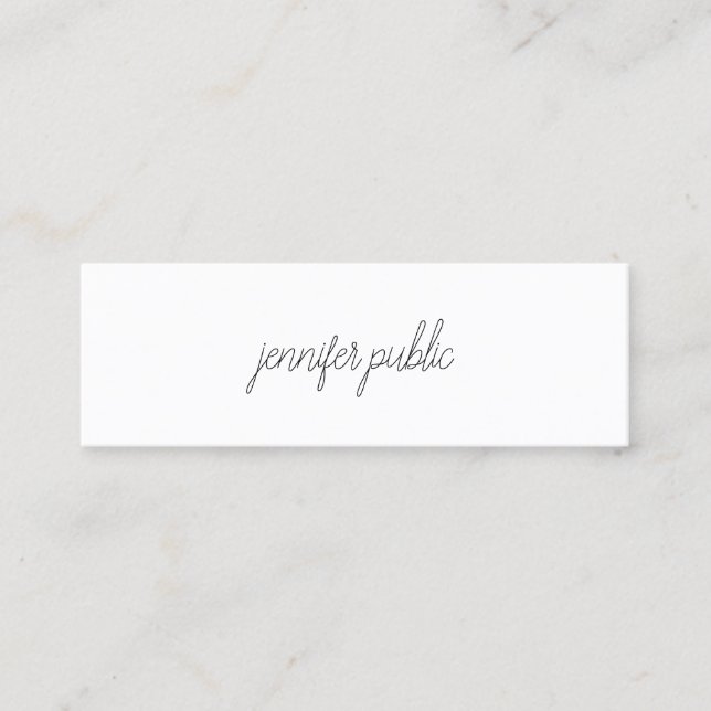 Modern Elegant Handwritten Script Simple Template Mini Business Card (Front)