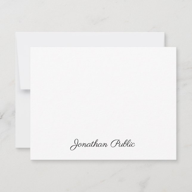 Modern Elegant Handwritten Script Text Clean Flat Card (Front)