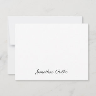Modern Elegant Handwritten Script Text Clean Flat Card