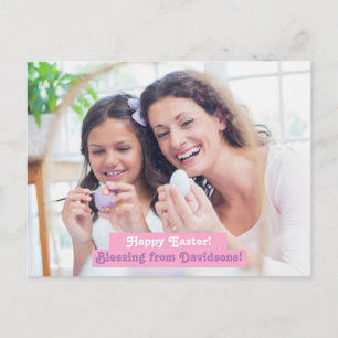 Modern Elegant Happy Easter Family Photo Postcard