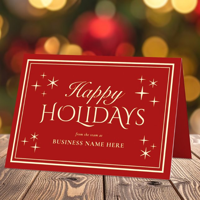 Modern Elegant Happy Holidays Business Foil Holiday Card (Creator Uploaded)