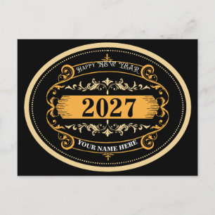 Modern & Elegant Happy New Year 2027 Postcard