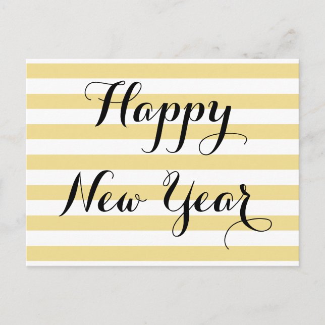 Modern Elegant Happy New Year Faux Gold Custom DIY Holiday Postcard (Front)