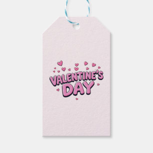 Modern Elegant Happy Valentine's Day Pink Hearts Gift Tags