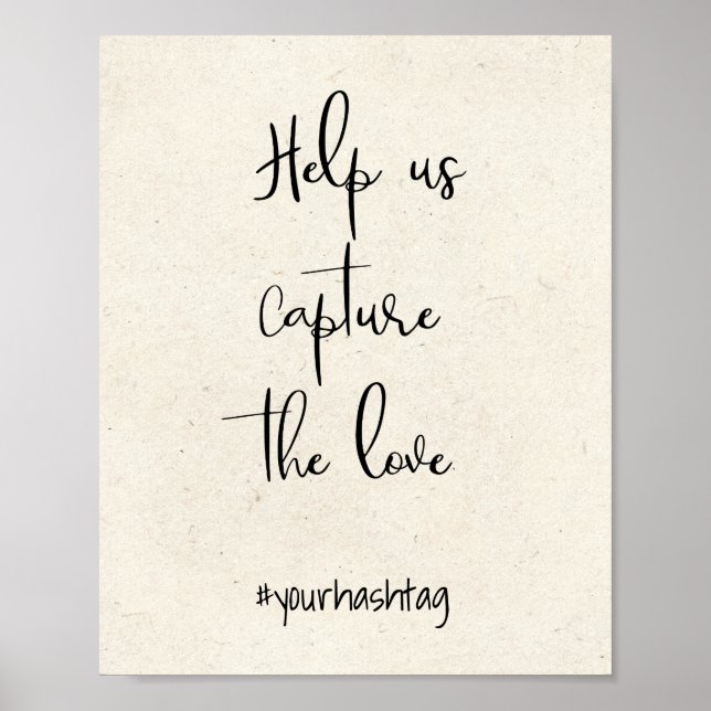 Modern Elegant Help Capture Love Wedding Sign (Front)