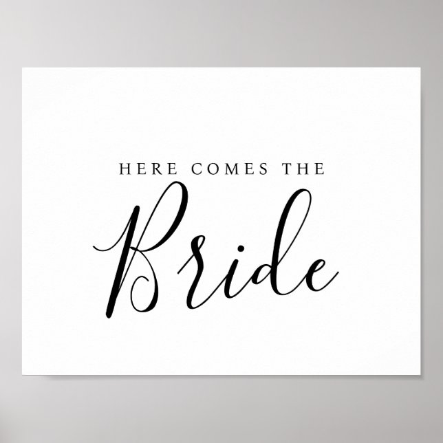 Modern Elegant here comes the bride Poster (Front)