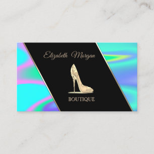 Modern Elegant High Heel Holographic Business Card