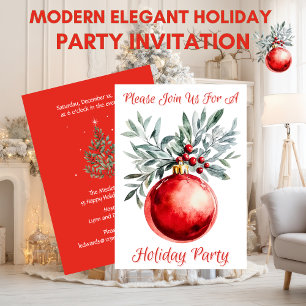 Modern Elegant Holiday Party Invitation