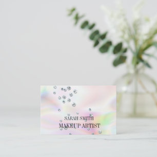 Modern elegant holographic, diamonds business card