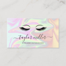 Modern elegant holographic eyelash extensions