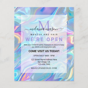 Modern Elegant Holographic Irediscent Blue Flyer